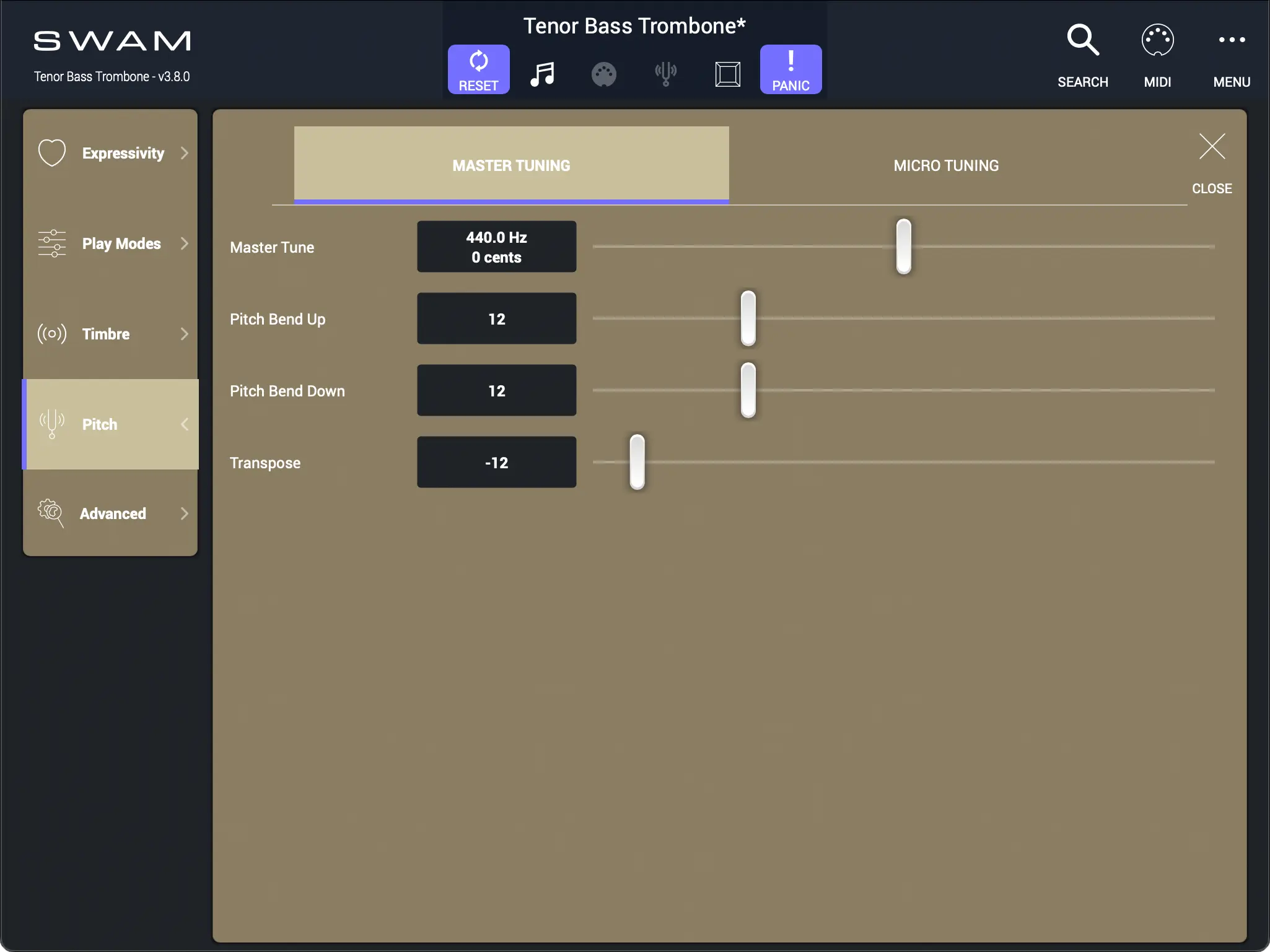 Pitch - Master Tuning